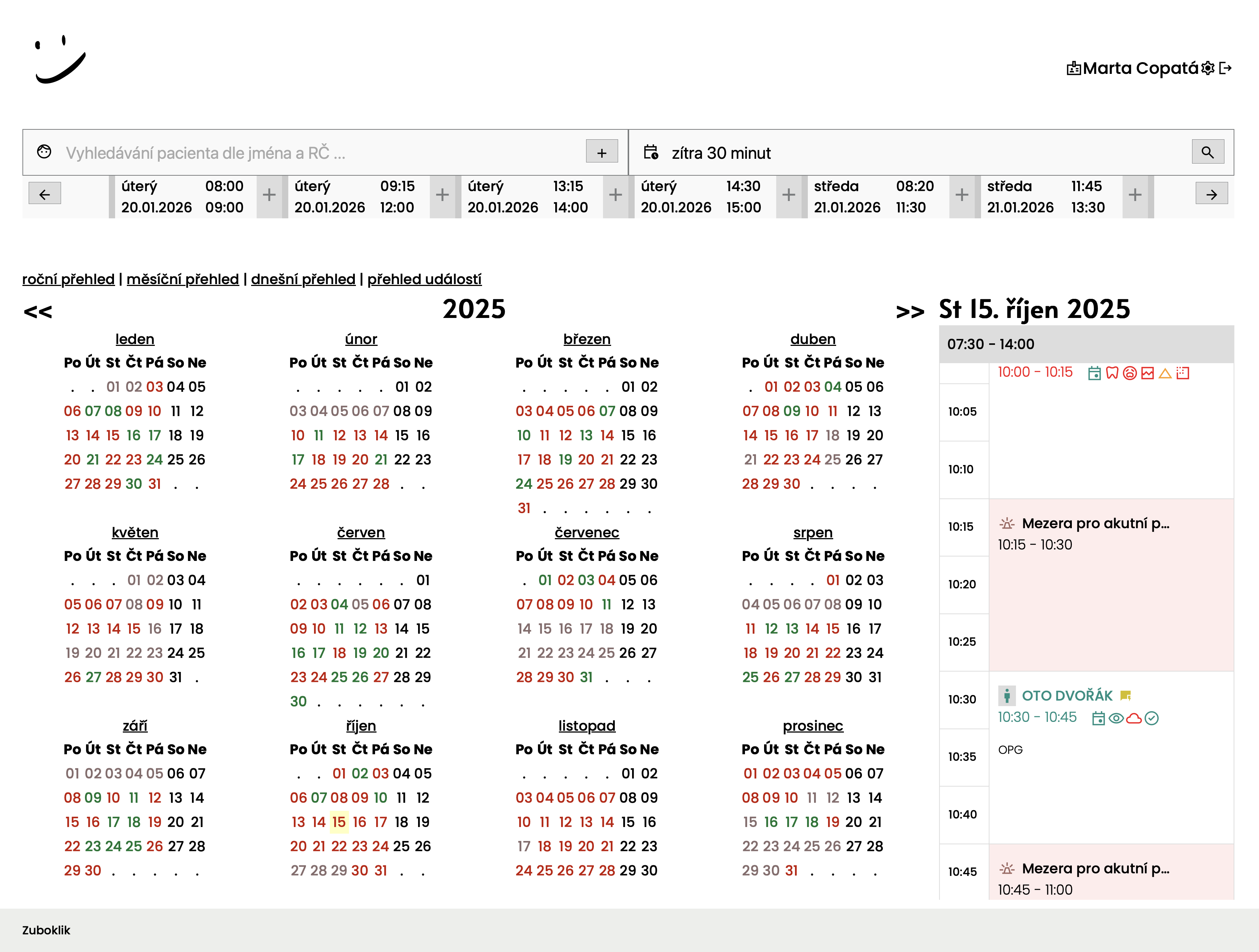 Akutní mezery pro naléhavé případy