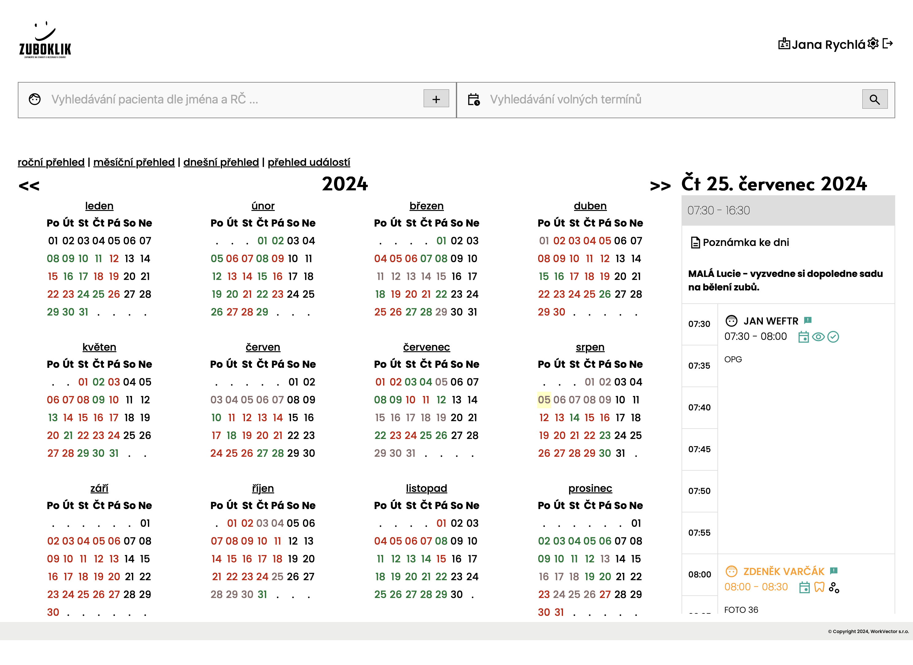 Funkce které šetří čas při rezervaci pacientů