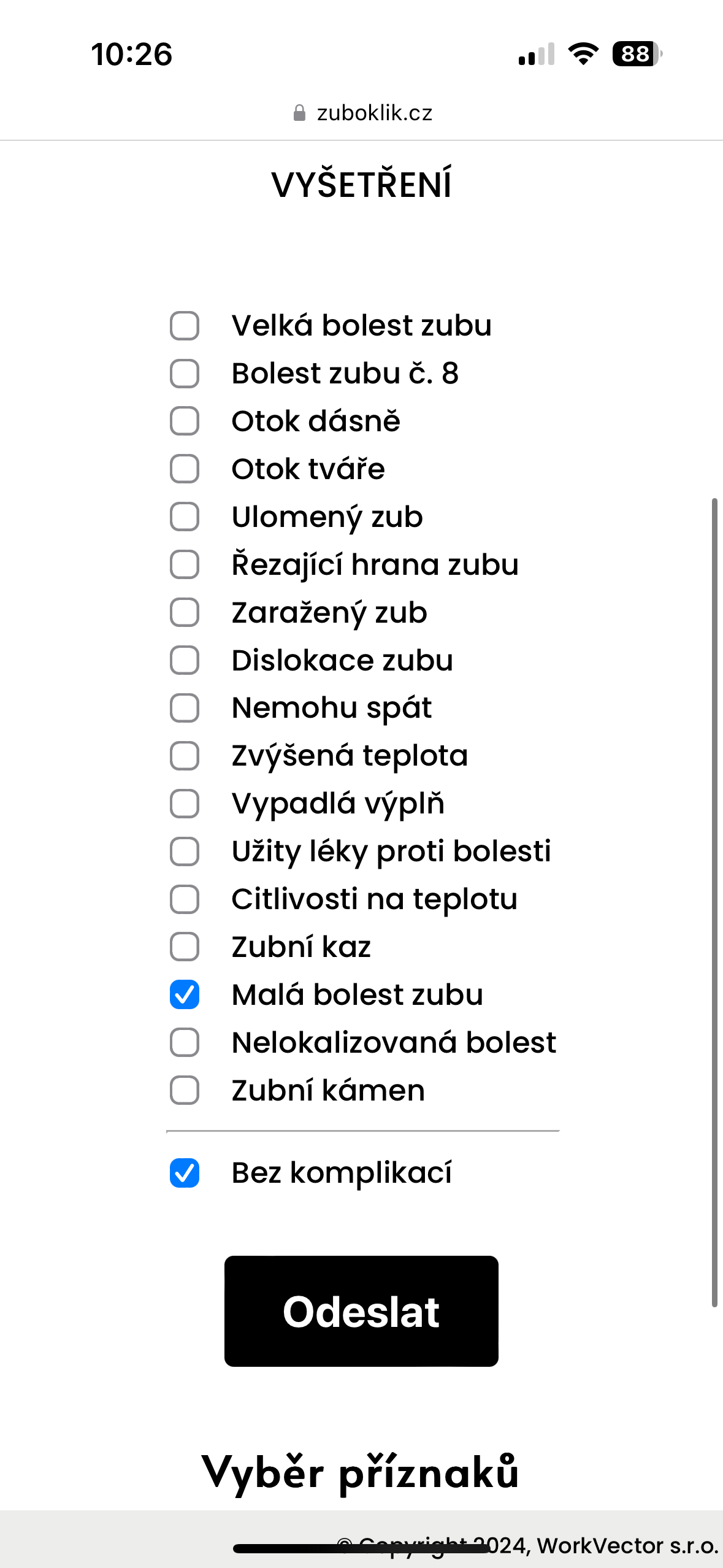 Inteligentní čas dle příznaků