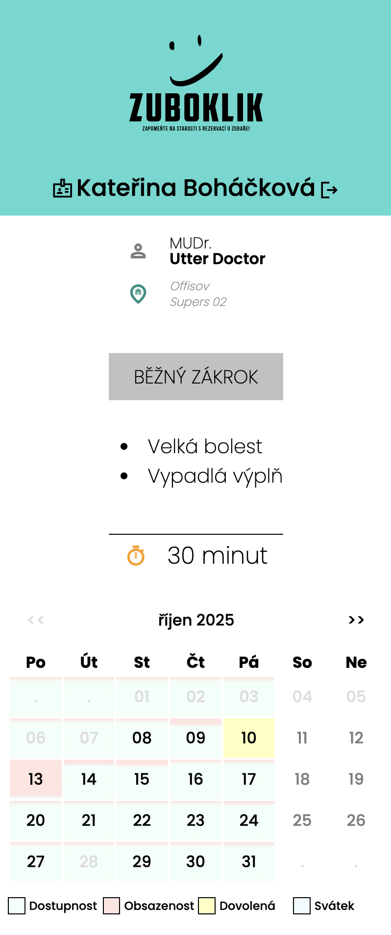 Výpočet času podle příznaků