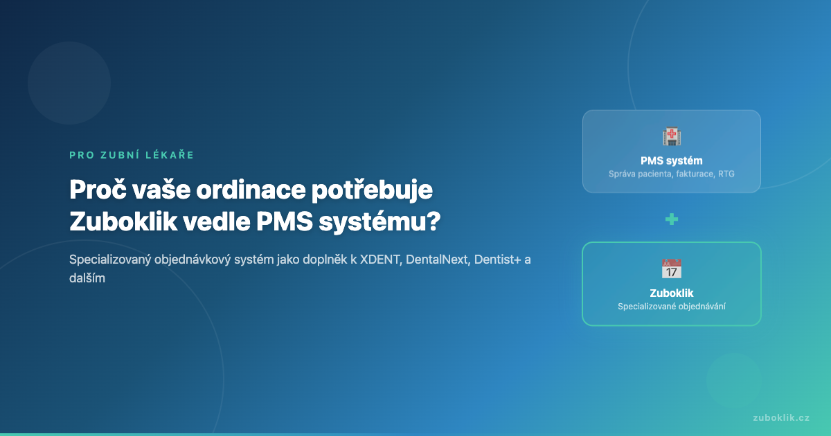 Proč vaše ordinace potřebuje Zuboklik vedle PMS systému?